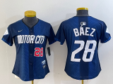 Cheap Women's Detroit Tigers #28 Javier Baez 2024 Navy City Connect Cool Base Limited Stitched Jerseys