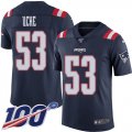 Cheap Nike Patriots #53 Josh Uche Navy Blue Youth Stitched NFL Limited Rush 100th Season Jersey