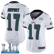 Wholesale Cheap Nike Eagles #17 Alshon Jeffery White Super Bowl LII Women's Stitched NFL Vapor Untouchable Limited Jersey