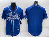 Wholesale Cheap Men's Indianapolis Colts Blank Blue Stitched MLB Cool Base Nike Baseball Jersey