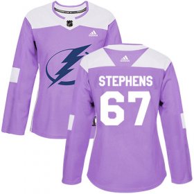 Cheap Adidas Lightning #67 Mitchell Stephens Purple Authentic Fights Cancer Women\'s Stitched NHL Jersey