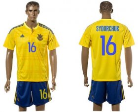 Wholesale Cheap Ukraine #16 Sydorchuk Home Soccer Country Jersey