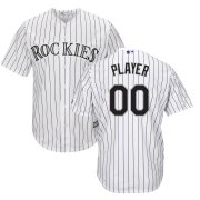 Wholesale Cheap Colorado Rockies Majestic Home Cool Base Custom Jersey White