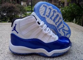 Wholesale Cheap Air Jordan 11 Kids Shoes White/True Blue