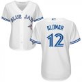 Wholesale Cheap Blue Jays #12 Roberto Alomar White Home Women's Stitched MLB Jersey