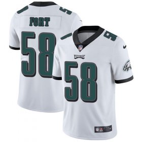 Wholesale Cheap Nike Eagles #58 LJ Fort White Men\'s Stitched NFL Vapor Untouchable Limited Jersey