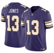 Cheap Men's Minnesota Vikings #13 Daniel Jones Purple 2023 F.U.S.E. Throwback Vapor Untouchable Limited Stitched Jersey