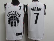 Wholesale Cheap Nets 7 Kevin Durant White 2020-2021 City Edition Nike Swingman Jersey