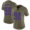 Wholesale Cheap Nike Vikings #98 Linval Joseph Olive Women's Stitched NFL Limited 2017 Salute to Service Jersey