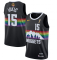 Wholesale Cheap Men's Denver Nuggets #15 Nikola Jokic Black 2023 Finals Champions City Edition Stitched Basketball Jersey