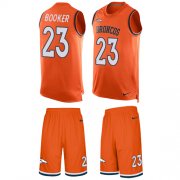 Wholesale Cheap Nike Broncos #23 Devontae Booker Orange Team Color Men's Stitched NFL Limited Tank Top Suit Jersey