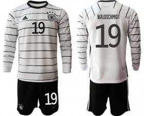 Wholesale Cheap Men 2021 European Cup Germany home white Long sleeve 19 Soccer Jersey