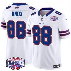 Cheap Men\'s Buffalo Bills #88 Dawson Knox White F.U.S.E. 2024 AFC East Division Champions Vapor Limited Stitched Football Jersey