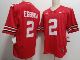 Cheap Men\'s Ohio State Buckeyes #2 Emeka Egbuka Red FUSE College Stitched Jersey