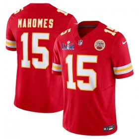 Cheap Men\'s Kansas City Chiefs #15 Patrick Mahomes Red F.U.S.E. Super Bowl LVIII Patch Vapor Untouchable Limited Football Stitched Jersey