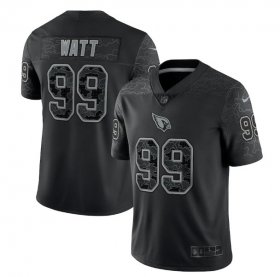 Wholesale Cheap Men\'s Arizona Cardinals #99 J.J. Watt Black Reflective Limited Stitched Football Jersey