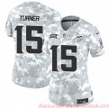 Cheap Women's Minnesota Vikings #15 Dallas Turner 2024 F.U.S.E Arctic Camo Salute To Service Limited Stitched Jersey(Run Small)