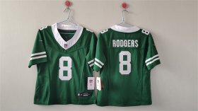 Wholesale Cheap Women\'s New York Jets #8 Aaron Rodgers Green 2024 FU.S.E Vapor Football Stitched Jersey