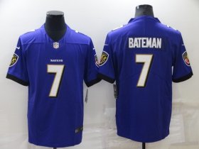 Wholesale Cheap Men\'s Baltimore Ravens #7 Rashod Bateman Purple 2022 Vapor Untouchable Stitched NFL Nike Limited Jersey