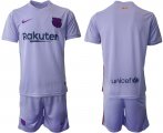 Wholesale Cheap Men 2021-2022 Club Barcelona away purple blank Soccer Jersey