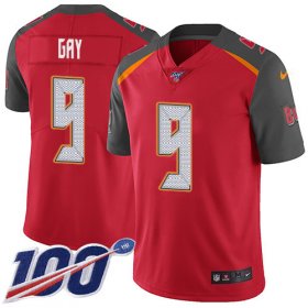 Wholesale Cheap Nike Buccaneers #9 Matt Gay Red Team Color Men\'s Stitched NFL 100th Season Vapor Untouchable Limited Jersey