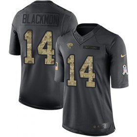 Wholesale Cheap Nike Jaguars #14 Justin Blackmon Black Men\'s Stitched NFL Limited 2016 Salute To Service Jersey