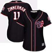 Wholesale Cheap Nationals #11 Ryan Zimmerman Navy Blue Alternate Women's Stitched MLB Jersey