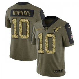 Wholesale Cheap Men\'s Olive Arizona Cardinals #10 DeAndre Hopkins 2021 Camo Salute To Service Limited Stitched Jersey