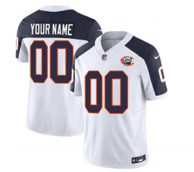 Men\'s Chicago Bears Active Player Custom 2023 F.U.S.E. White Navy Throwback Limited Football Stitched Jersey