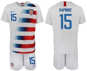 Wholesale Cheap USA #15 Rapinoe Home Soccer Country Jersey