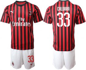 Wholesale Cheap AC Milan #33 Caldara Home Soccer Club Jersey