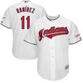 Wholesale Cheap Cleveland Indians #11 Jose Ramirez Majestic Home 2019 All-Star Game Patch Cool Base Player Jersey White