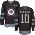 Wholesale Cheap Adidas Jets #10 Dale Hawerchuk Black 1917-2017 100th Anniversary Stitched NHL Jersey