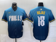 Cheap Men's Philadelphia Phillies #18 Johan Rojas Blue 2024 City Connect Limited Stitched Jersey