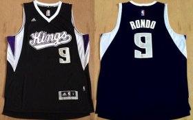 Wholesale Cheap Men\'s Sacramento Kings #9 Rajon Rondo Revolution 30 Swingman New Black Jersey