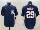 Cheap Men's Detroit Tigers #29 Tarik Skubal Navy Cool Base Stitched Baseball Jersey