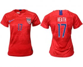 Wholesale Cheap Women\'s USA #17 Heath Away Soccer Country Jersey