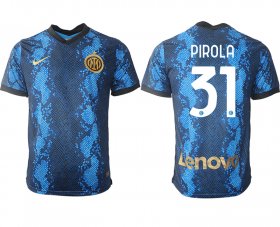 Wholesale Cheap Men 2021-2022 Club Inter Milan home blue aaa versio 31 Nike Soccer Jersey