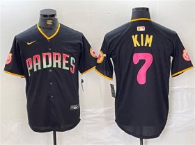 Wholesale Cheap Men\'s San Diego Padres #7 Ha-Seong Kim Black Cool Base Stitched Baseball Jersey