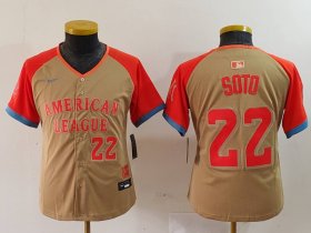 Youth New York Yankees #22 Juan Soto Number Cream 2024 All Star Limited Stitched Jersey