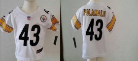 Wholesale Cheap Toddler Nike Steelers #43 Troy Polamalu White Stitched NFL Elite Jersey