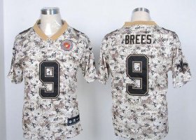 Wholesale Cheap Nike Saints #9 Drew Brees Camo USMC Men\'s Stitched NFL Elite Jersey