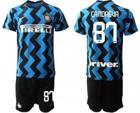 Wholesale Cheap Men 2020-2021 club Inter milan home 87 blue Soccer Jerseys