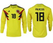 Wholesale Cheap Colombia #18 Palacios Home Long Sleeves Soccer Country Jersey