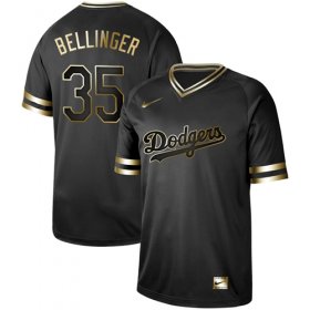 Wholesale Cheap Nike Dodgers #35 Cody Bellinger Black Gold Authentic Stitched MLB Jersey