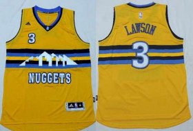 Wholesale Cheap Men\'s Denver Nuggets #3 Ty Lawson Revolution 30 Swingman 2014 New Yellow Jersey