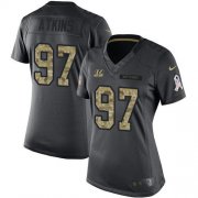 Wholesale Cheap Nike Bengals #97 Geno Atkins Black Women's Stitched NFL Limited 2016 Salute to Service Jersey