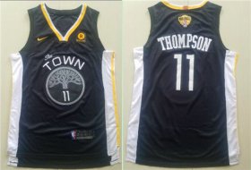 Wholesale Cheap Nike Golden State Warriors #11 Klay Thompson Black City Edition 2018 NBA Finals Nike Swingman Jersey