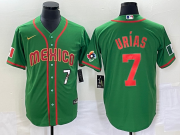 Wholesale Cheap Men's Mexico Baseball #7 Julio Urias Number 2023 Green World Classic Stitched Jersey14