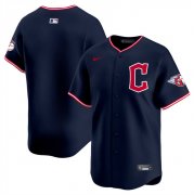 Cheap Men's Cleveland Guardians Blank Navy 2025 Alternate Limited Stitched Baseball Jersey